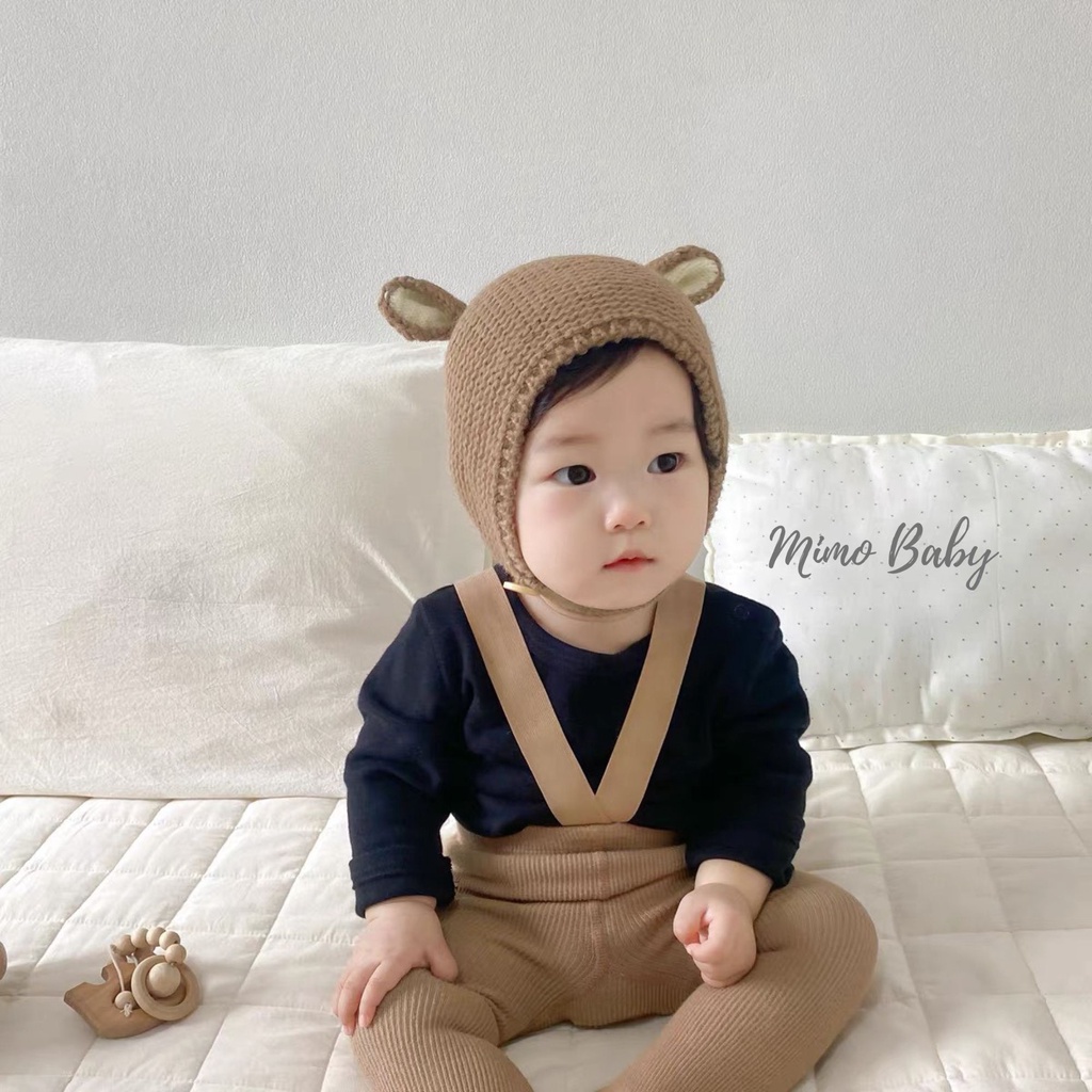 Mũ nón len cài cúc mùa đông hình tai nai dễ thương cho bé ML185 Mimo Baby