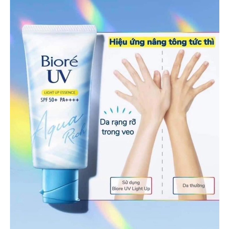 Kem chống nắng Biore Light up Essence nâng tone 70g mẫu mới 2022