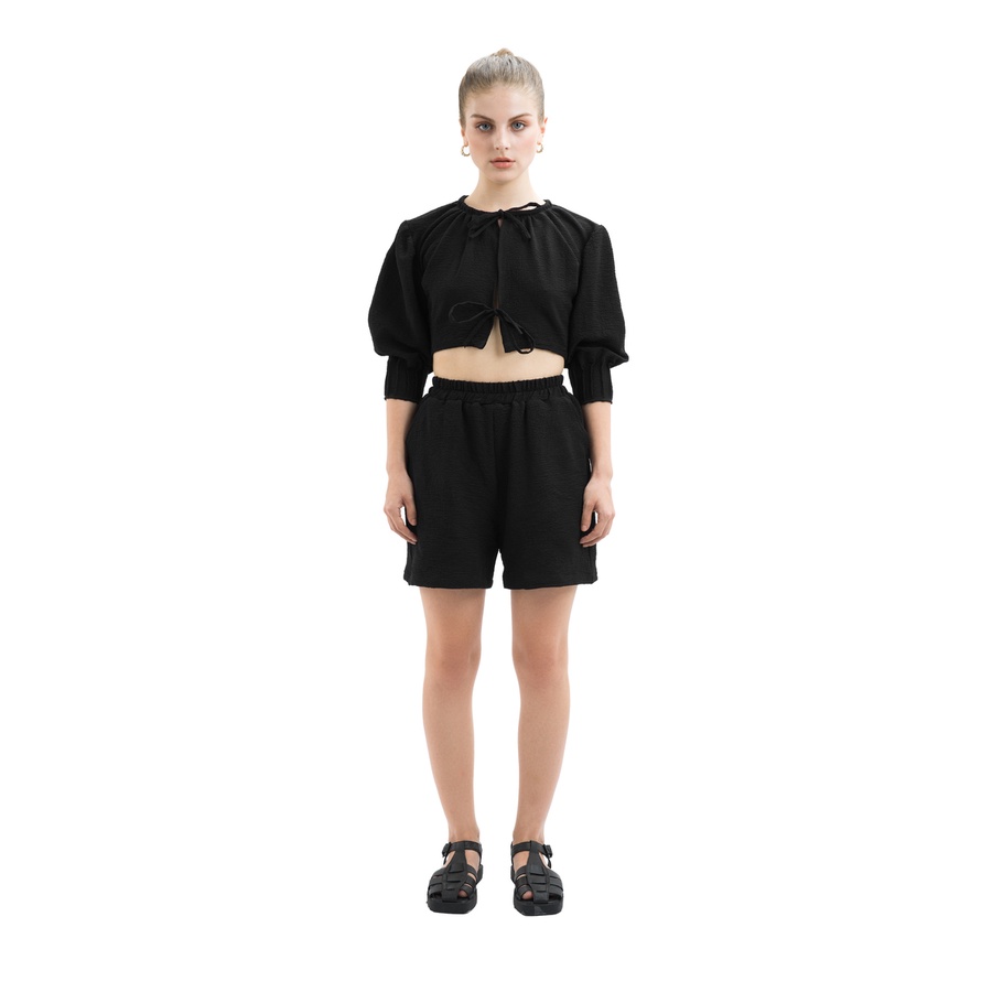 Là min - Áo Black Patterned Shirt