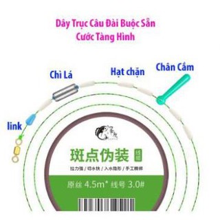 [combo 10 Dây Trục Câu Đài Buộc Sẵn Cước Câu Cá Tàng Hình,] cước câu cá, phụ kiện câu