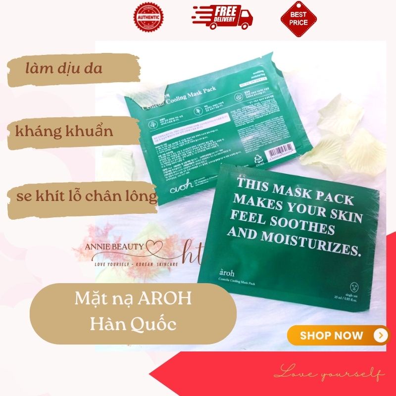 Mặt nạ AROH TURN BACK THE TIME 25ml mát lạnh và cấp ẩm tức thì, se khít lỗ chân lông, da mềm mượt khỏe mạnh, đàn hồi