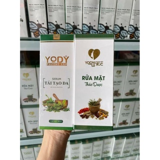 Combo serum tái tạo da và bột rửa mặt yody white phương anh