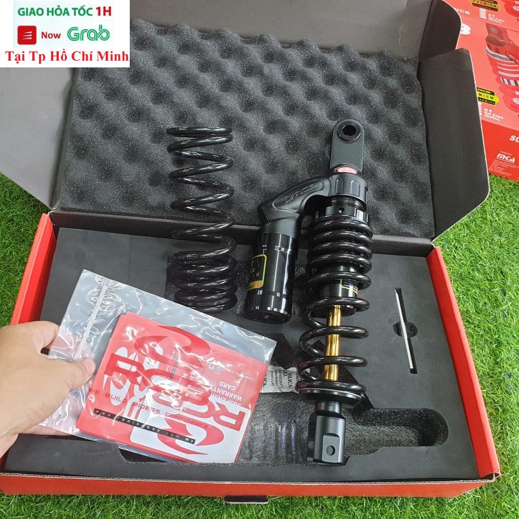 Phuộc Nhún Racing Boy Sau VE Click 125i 330mm Ty Vàng Cho Vario, Click, Vision, Fee Go Chính Hãng Bảo Hành 12 Tháng