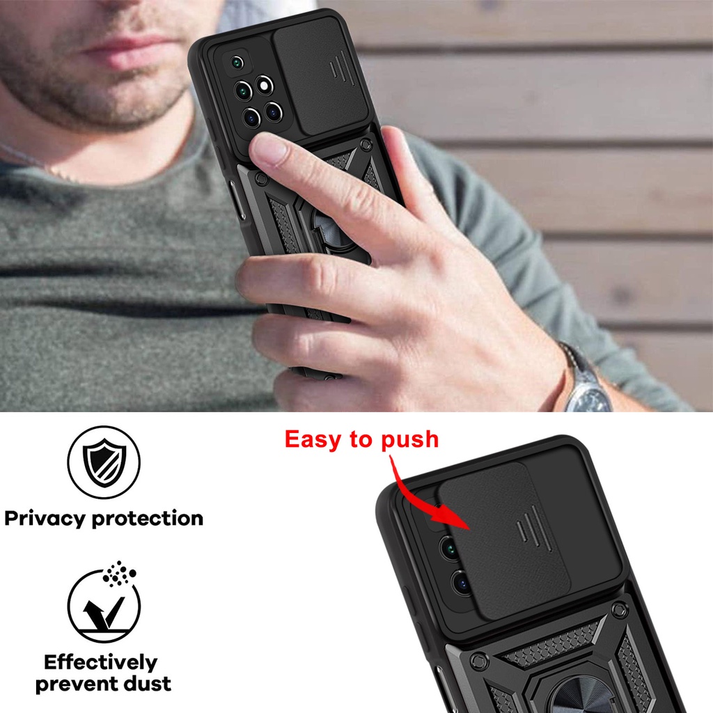 Ốp Điện Thoại Kiểu Giáp Chống Sốc Có Chân Đế Xoay Cho Xiaomi poco x3 11T 11 lite 12 pro 12x 4G 5G NFC