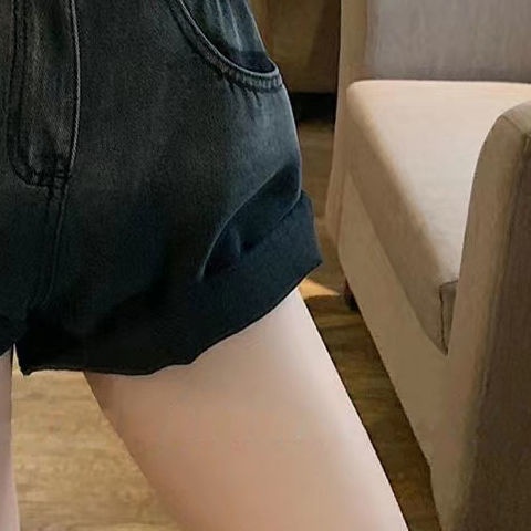 Hàng Mới Về Quần Short Denim Lưng Cao Ống Rộng Màu Gradient Thời Trang Mùa Hè Cho Nữ