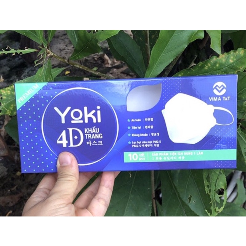 Sỉ Khẩu trang 4D YOKI Premium kháng khuẩn /50 hộp/ 1 hộp 10 cái