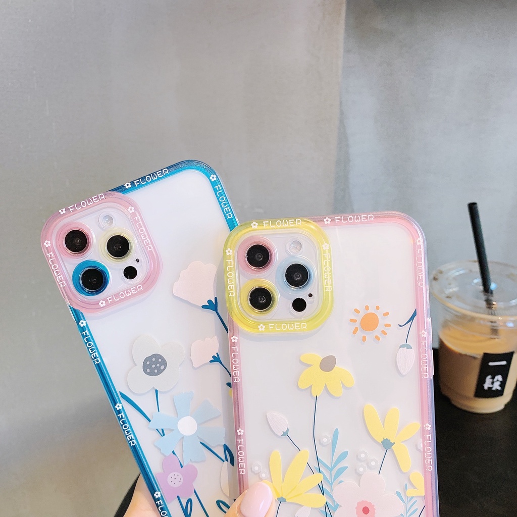 ốp iphone Cứng Trong Suốt Họa Tiết Hoa tương thích iPhone 6s 6splus 7 7plus 8 8plus X XS 11 12 Pro Max Plus Promax-3016