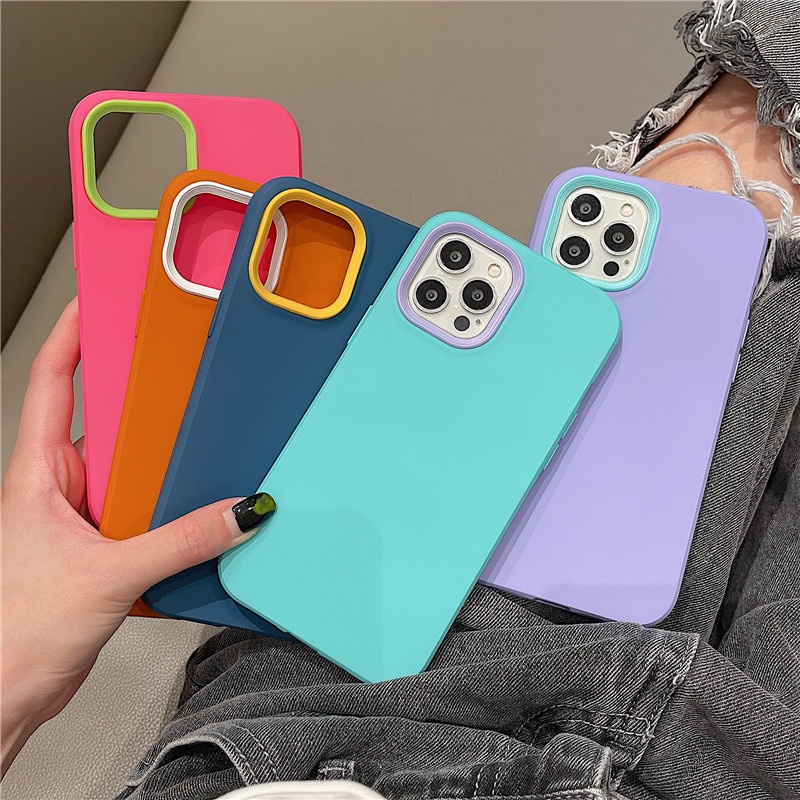 Ốp điện thoại silicon dẻo màu trơn đơn giản cho for Iphone 14 Pro  Max 13 Pro Max 12 12promax 11