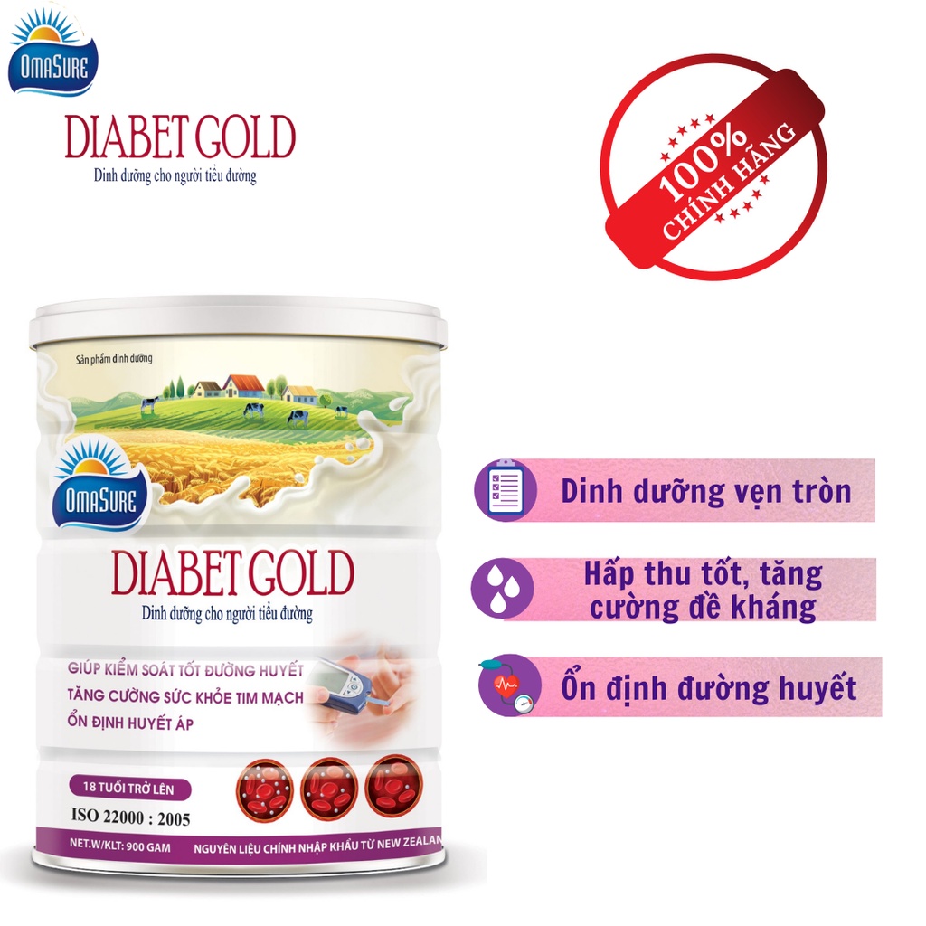 Sữa non tiểu đường Diabet Gold Nanofood 900G - Dinh dưỡng dành cho người tiểu đường