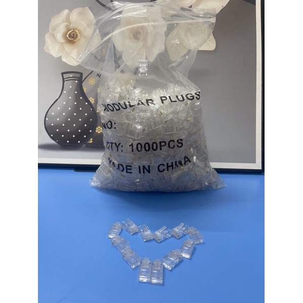 Đầu bấm dây mạng lan COB, AMP, Hạt xuyên thấu, thủng, đầu chụp mạng, Hạt mạng nhựa túi 1000 hạt đủ chất lượng cao,giá rẻ
