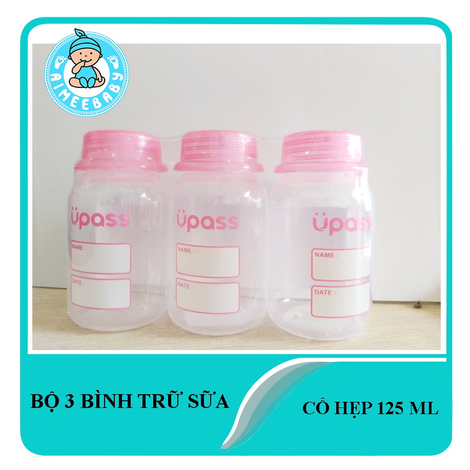 Thái Lan_Bộ 3 bình trữ sữa 125ml Upass-Thái Lan-UP0101W