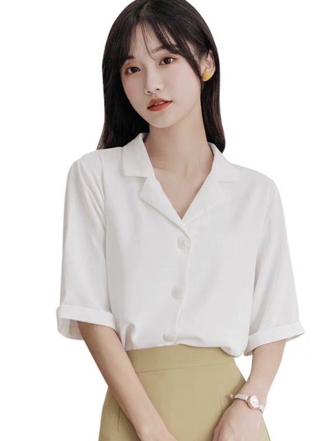 Áo Sơ mi nữ cao cấp , nút vuông siêu xinh [CAO CẤP+ BEST SELLER]