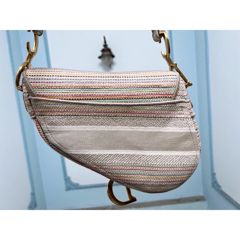 Túi dior yên ngựa dệt thổ cẩm size 25