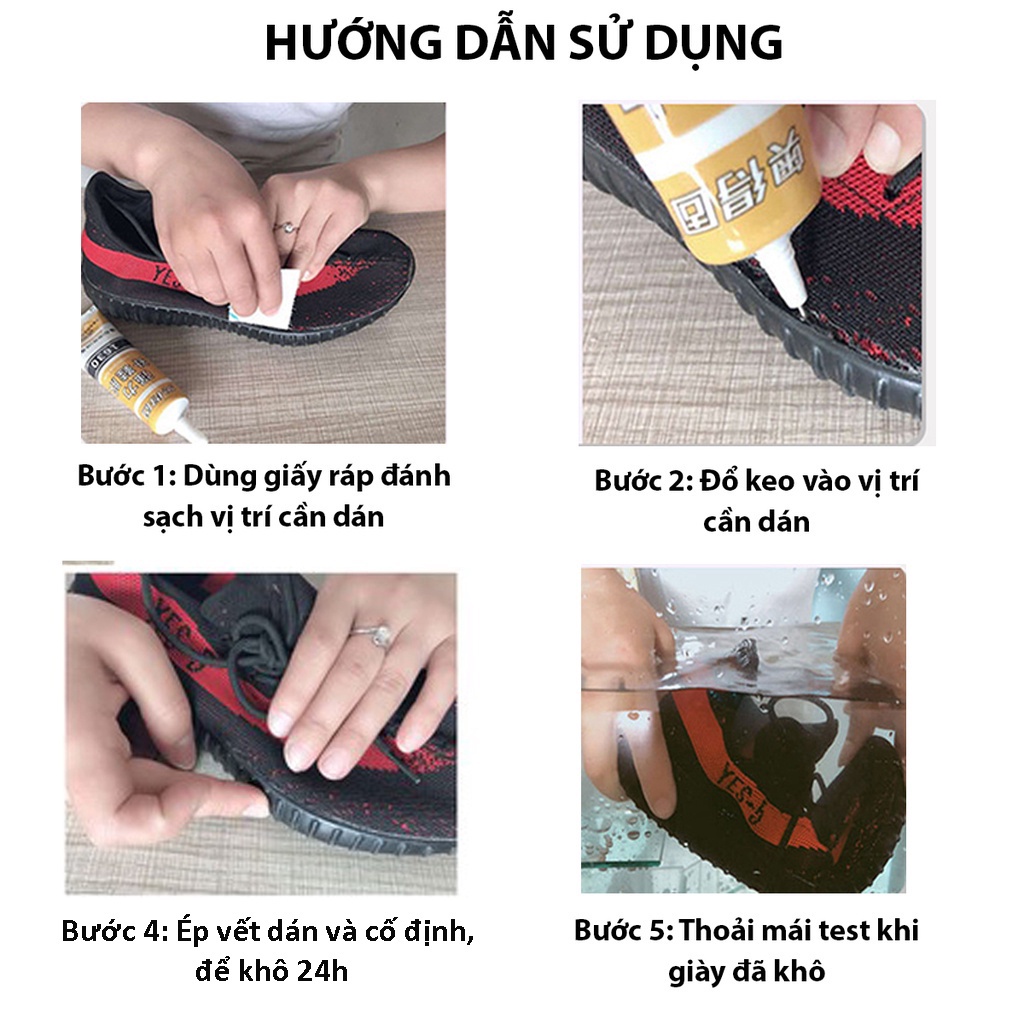 Keo dán giày thể thao, giày da trong suốt siêu dính dùng nhiệt không tổn thương tay