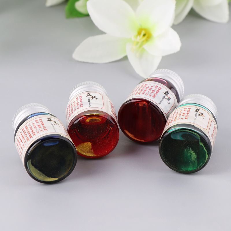 Hũ mực ánh vàng kim chấm văn phòng phẩm hỗ trợ viết bút máy/chữ thư pháp/vẽ Graffiti 5ml love