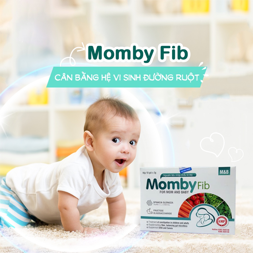 Cốm vi sinh Momby Fib bảo vệ đường ruột mẹ và bé, loại bỏ táo bón, bổ sung chất xơ và dinh dưỡng cho bé, men vi sinh