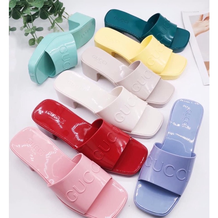 Guốc nhựa gucci gót trụ [ Hàng order ]