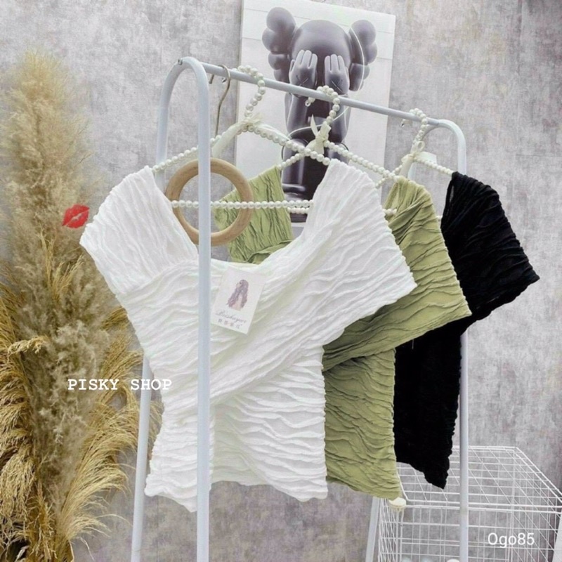 🥰 Áo Nữ Hở Vai - Kiểu Áo Trễ Vai Xếp Ly - Dáng Lửng Ôm Body Tôn Thun Xốp Nhăn Cao Cấp Qc 3 Màu Cực Sang 😘