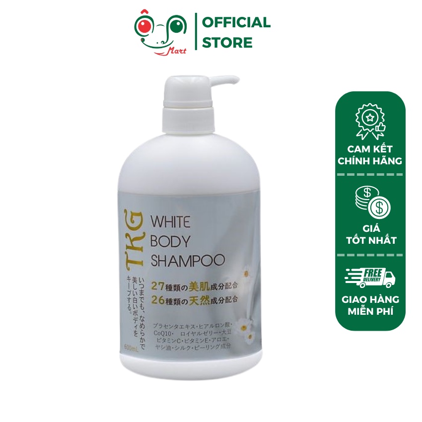 Sữa tắm trắng da cao cấp TKG White Body Shampoo Nhật Bản - Chai 600ml