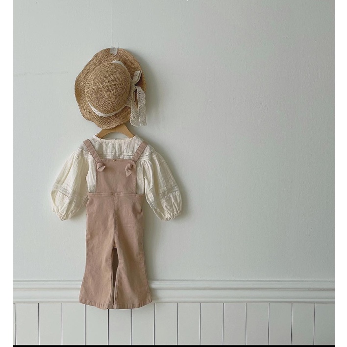 Quấn yếm hai dây bucket made in Korea ống loe vintage cho bé gái Hàn Quốc thời trang trẻ em BABYKOREA