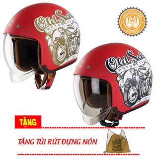 Nón bảo hiểm 3/4 kính âm Royal M139 V6 Đỏ (tặng balo rút)