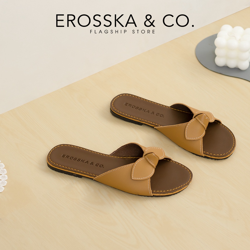 Erosska - Dép đi biển thời trang Erosska 2022 quai ngang đính nơ DE057