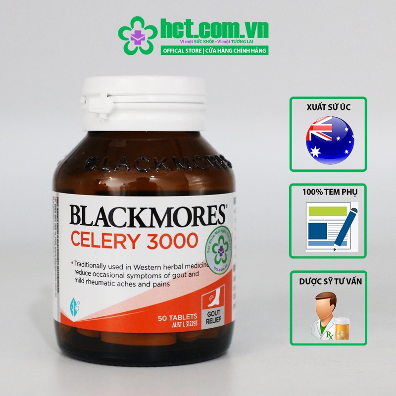 Viên Uống Hỗ Trợ Bệnh Gút Blackmores Celery Gout Lọ 50 Viên
