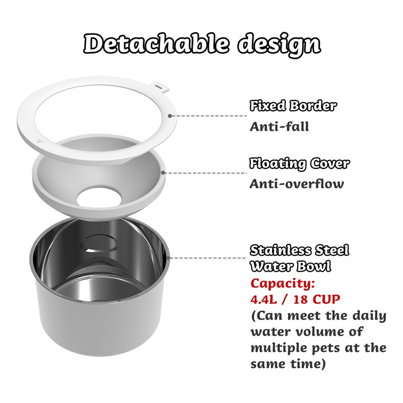 HamshMoc Tô đựng thức ăn nước uống bằng thép điều chỉnh chiều cao chống trượt cho thú cưng