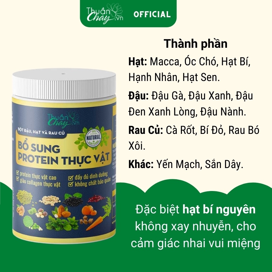 Bột ngũ cốc rau củ bổ sung protein thực vật thuần chay 500g - ảnh sản phẩm 2