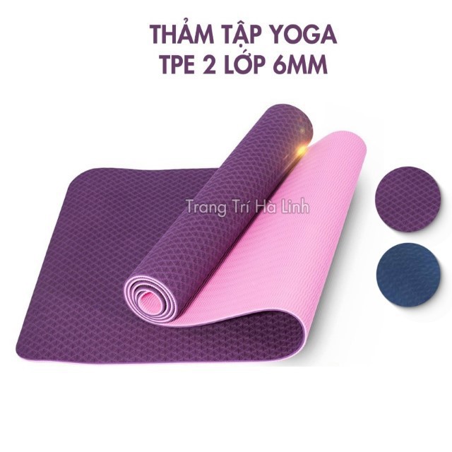 [BÁN CHẠY] Thảm tập Yoga TPE chống trượt cao cấp 2 lớp - Thảm tập Gym xịn chống thấm hút mồ hôi