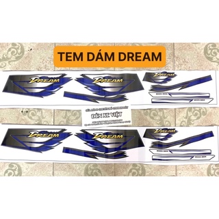 Tem rời decal dán dream - màu xanh xám - cực rẻ - đèn xe việt