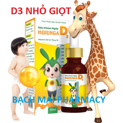 (CHÍNH HÃNG) Dầu chùm ngây D3, phòng ngừa hỗ trợ thiếu vitamin D, hỗ trợ hấp thu canxi và hỗ trợ phát triển chiều cao