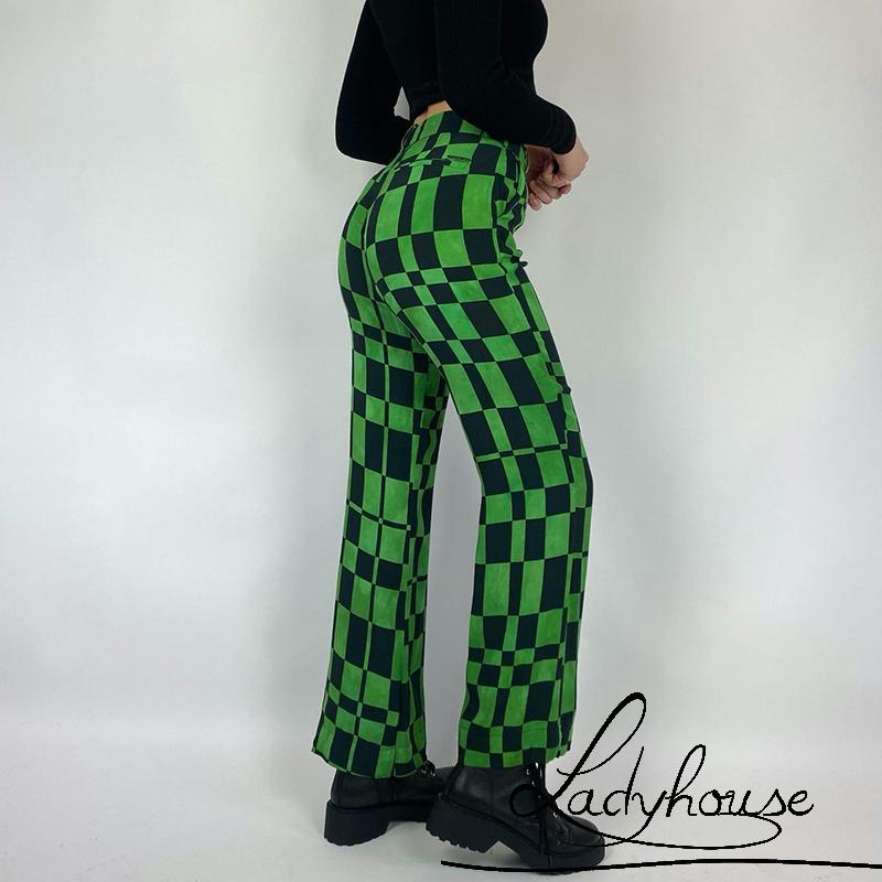 LD-Quần dài midi mỏng họa tiết kẻ sọc đơn giản dễ phối đồ cho nữ