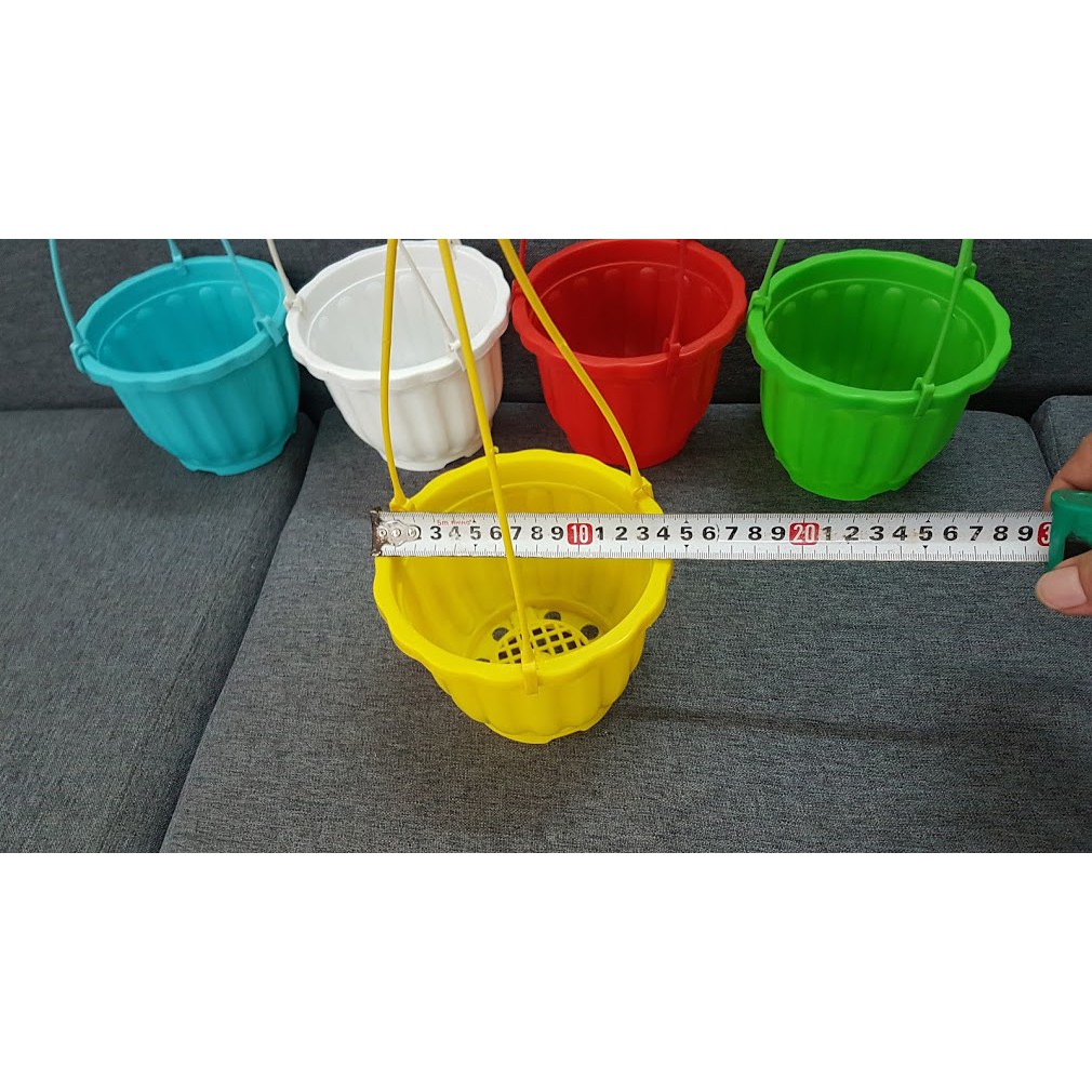 Chậu kiểng treo bí kèm móc treo 15cm