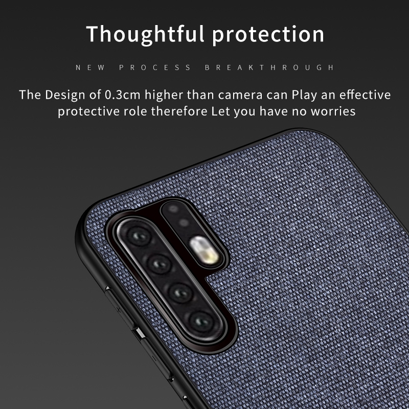 Huawei P30 Pro Lite Luxury Slim Fabric+PU Leather Case Cover High Quality Cavans fabric