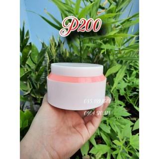 Hủ mũ nhựa đừng kem body 200gram màu trắng phồi hồng