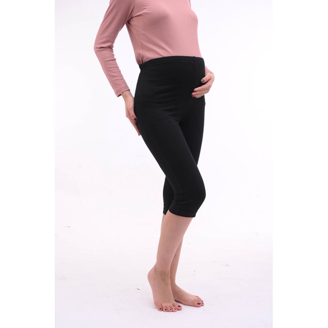 Quần legging dài qua gối cạp cao, chất cotton co giãn 4 chiều, có chun rút điều chỉnh - Thời trang đầm bầu cao cấp HONEY