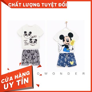 Bộ cộc tay Zara xuất hoạ tiết Gấu trúc/Mickey