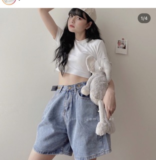 🌟Quần Ngố Đai Nút + Crop trơn