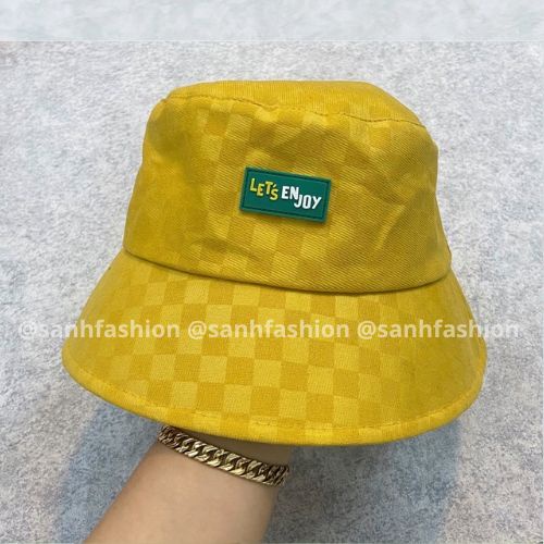 Mũ BUCKET vành cụp thêu tem Let Enjoy Nón tai bèo chất kaki cao cấp thời trang form unisex nam nữ_SÀNH FASHION