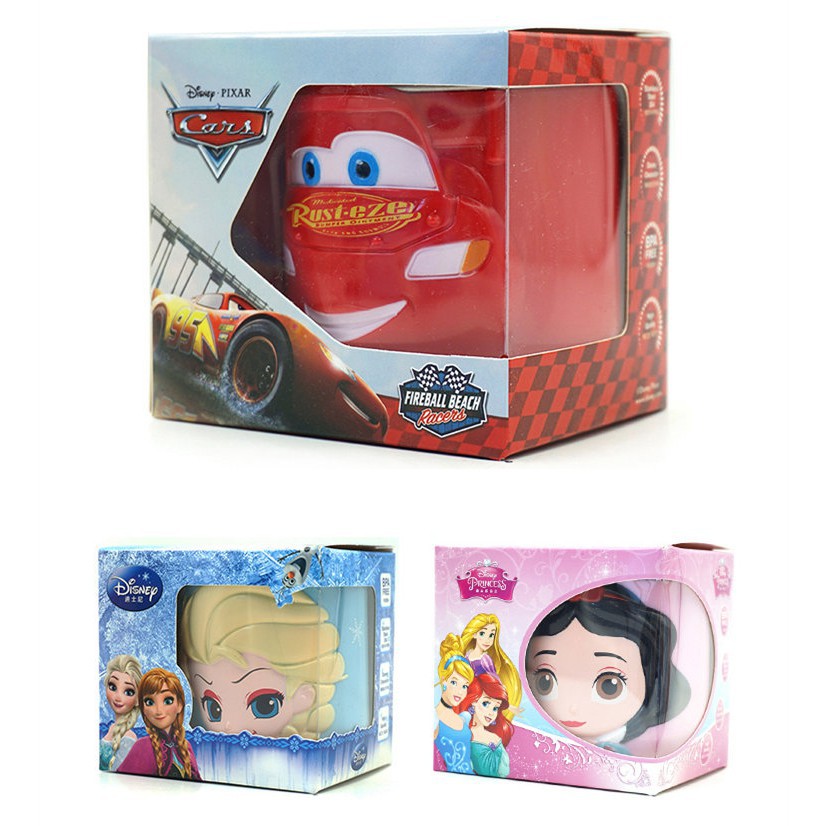 Ly inox giữ nhiệt 3D Disney hình nhân vật họa hình siêu xinh cho các bé gái và bé trai - 260ml