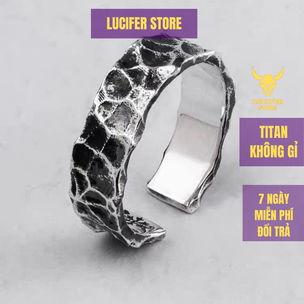 Nhẫn Nam Bạc Đính Đá ROCK Đẹp Cá Tính Unisex HipHop Basic Ngầu Trơn Nam Ring Lucifer Store Nhẫn Titan Không Gỉ - ROCK