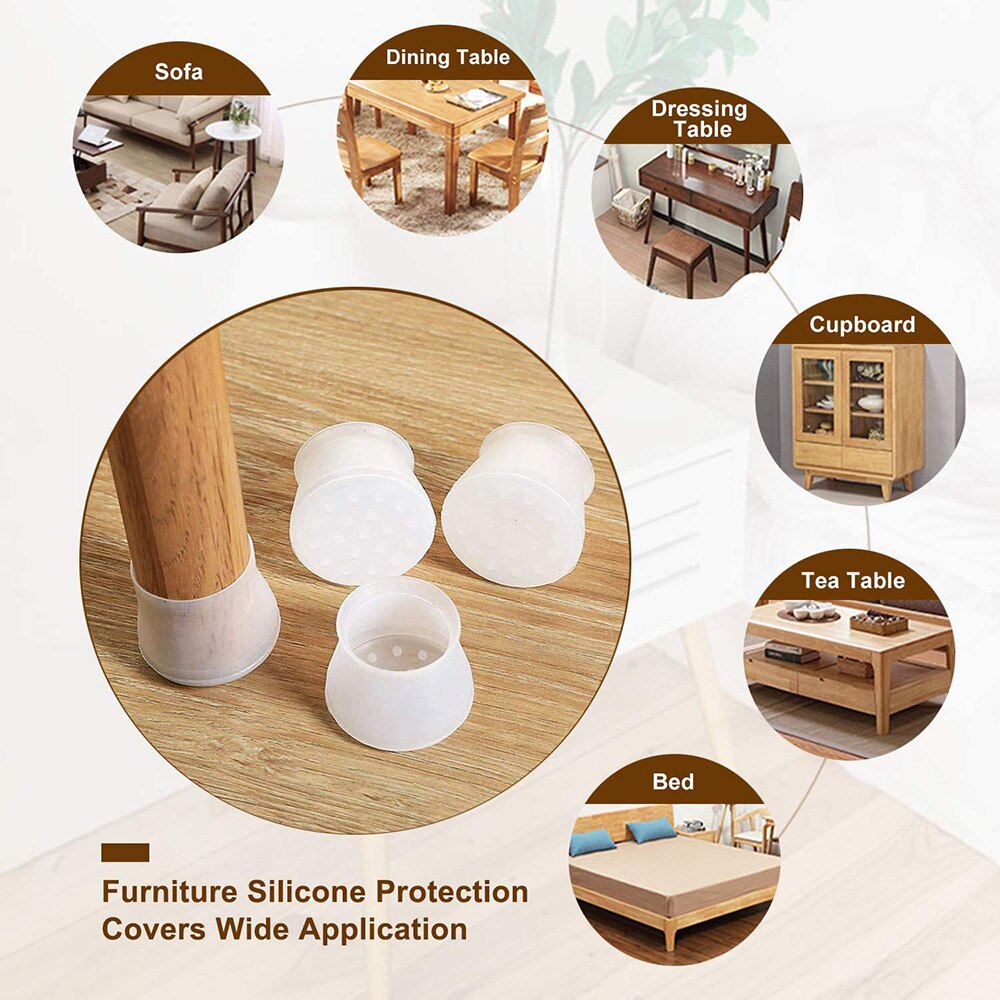 4 Miếng silicon bọc chân bàn ghế bảo vệ chống trượt