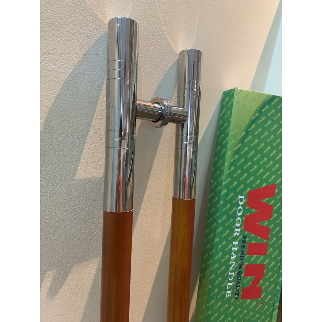 Tay Nắm Cửa Kính Cường Lực, Cửa Nhôm - Nắm Cửa Gỗ Tự Nhiên (Màu Cam)