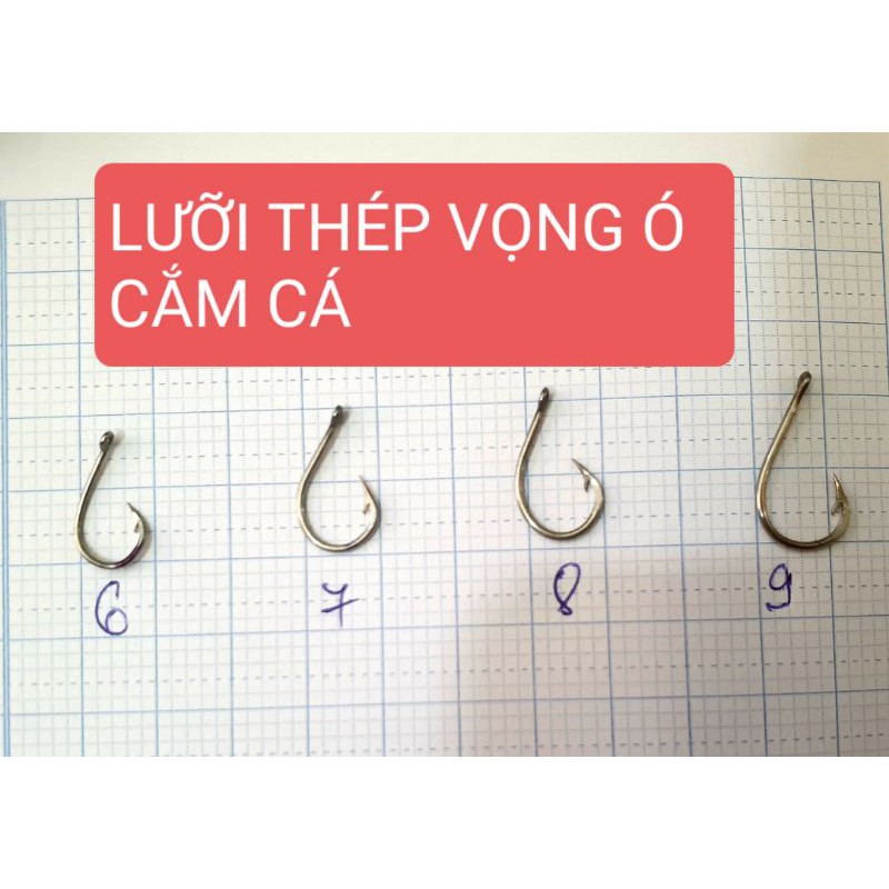 {20 Lưỡi} Lưỡi câu cắm cá lóc thép trắng làm thủ công