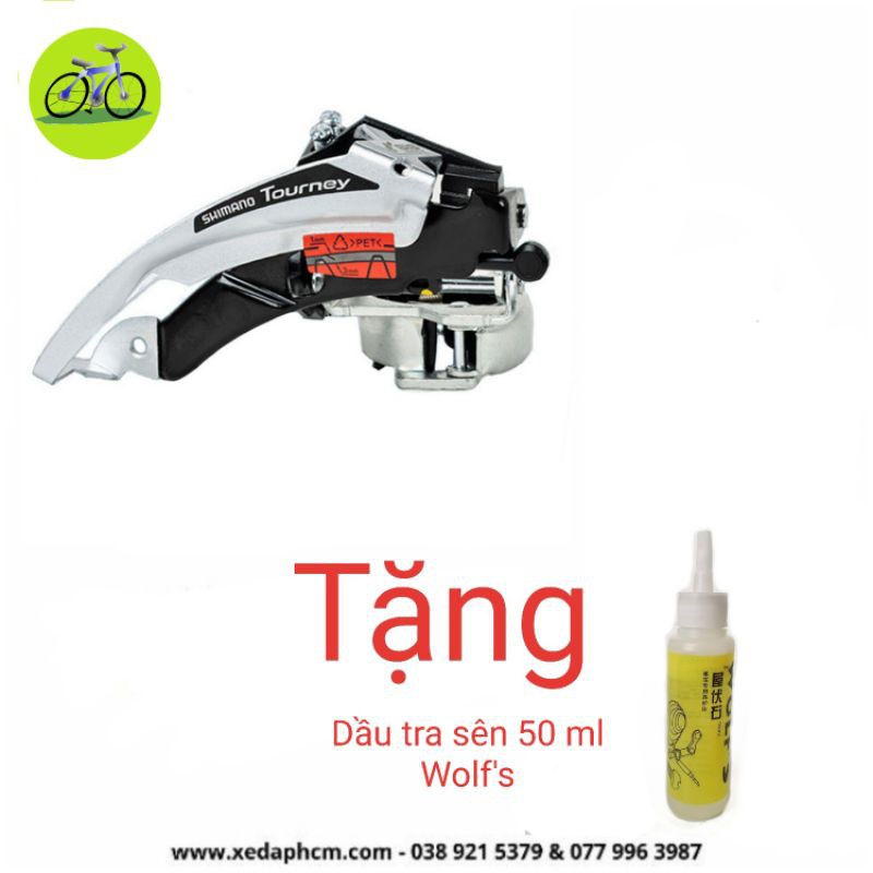 Sang dĩa xe đạp-Gạt Shimano Tourney RD-TX50-Size 31.8mm tặng kèn dầu tra xe đạp