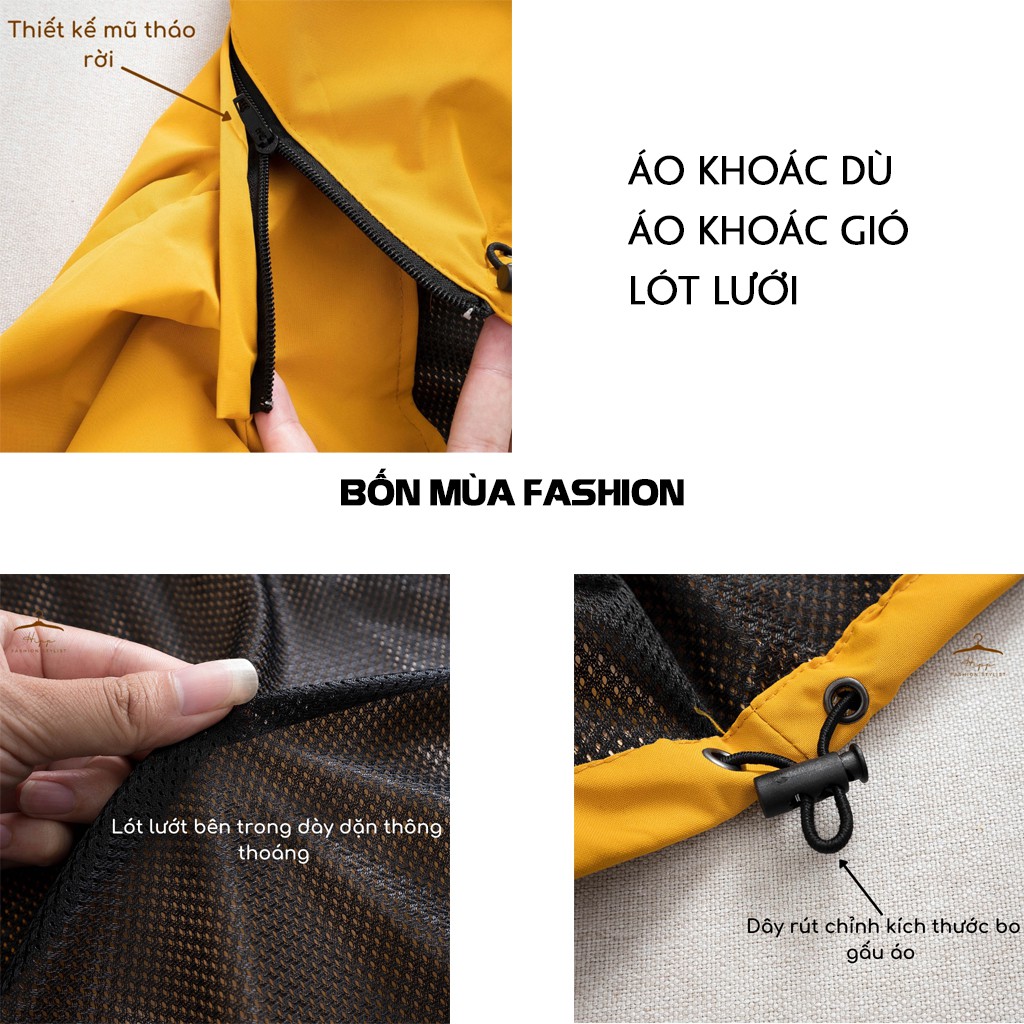 Áo khoác nam - Áo gió dù nam nữ cao cấp 2 lớp lót lưới tráng bạc, chống nước, chống gió, ngăn tia UV
