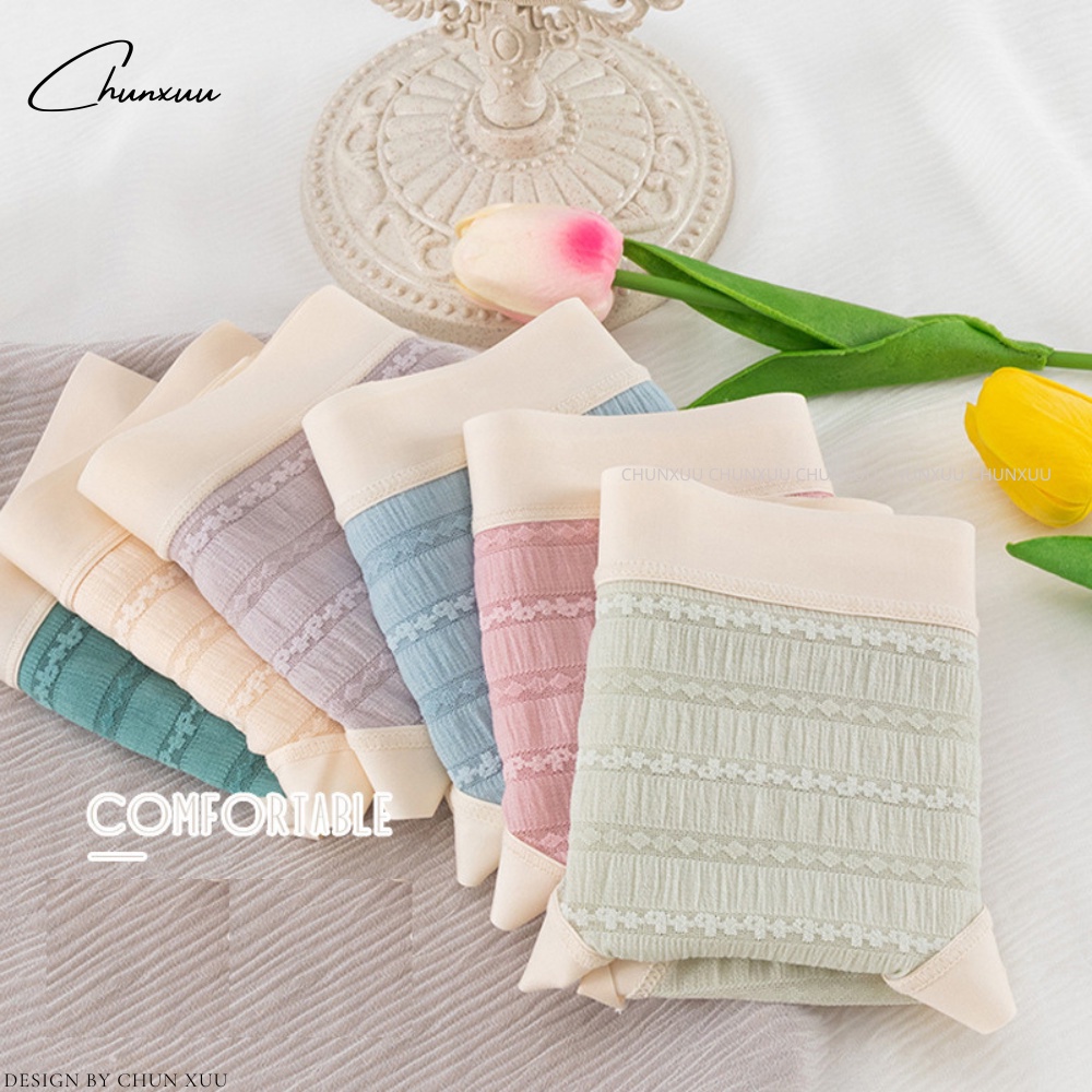 Quần lót nữ vải ren gấm cao cấp phối cạp su mát lạnh kháng khuẩn ChunXuu - QC128