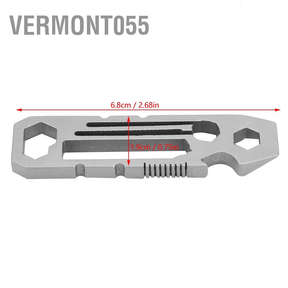 Vermont055 6 in 1 Multifunctional Stainless Steel Bottle Opener Hex Wrench Multi-tool EDC Equipment