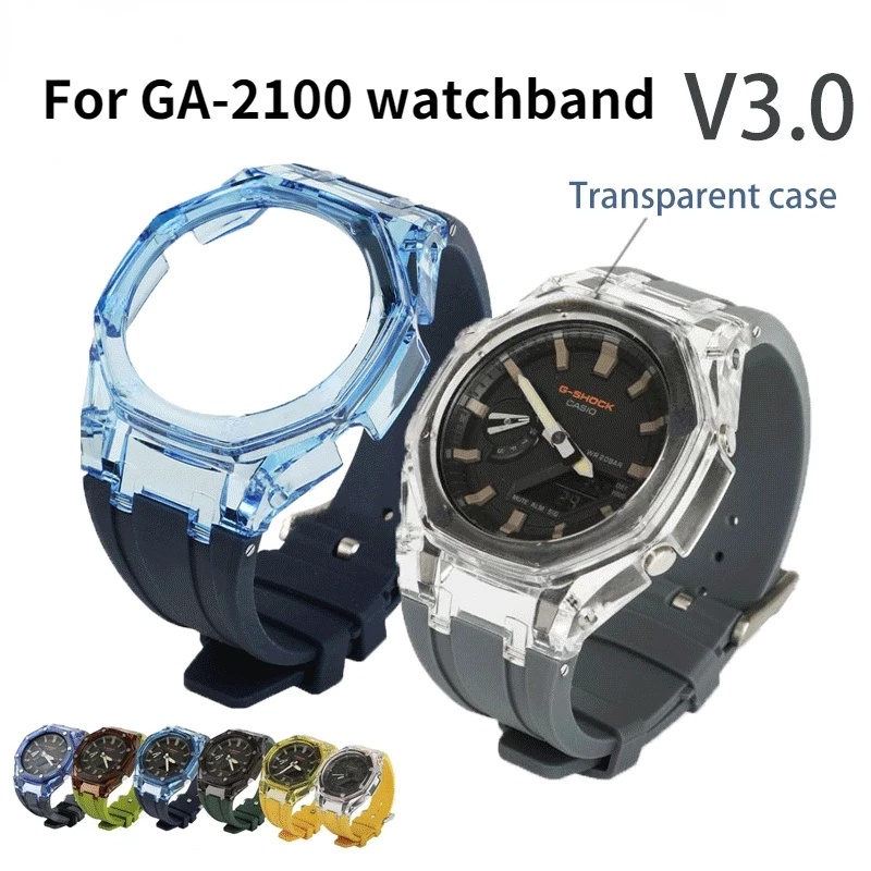 CASIO Dây Đeo Đồng Hồ GA-2100 GMA-S2100 Gen3 Bằng Cao Su Trong Suốt Có Khóa Chốt